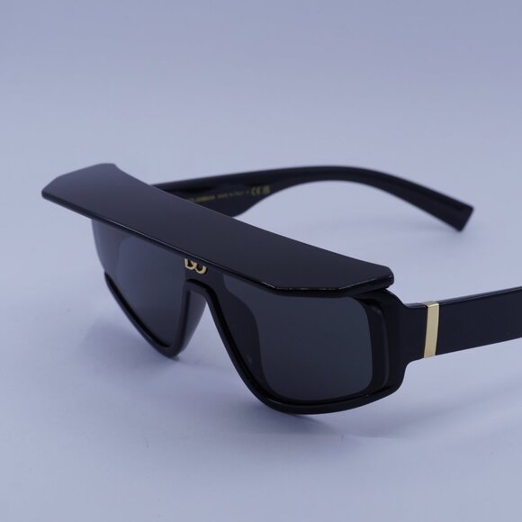 Dolce & Gabbana DG6177 501/87 Sunglasses Black Shield Frame, Grey Lenses main image 4